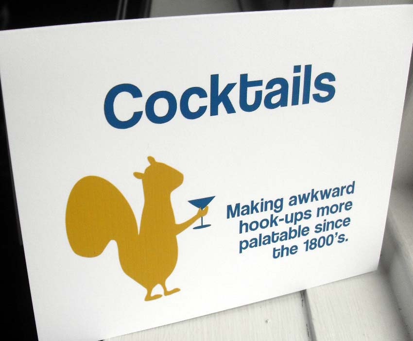 History of cocktails - funny handmade squirrel card (WG142)