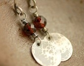 Garnet & Sterling Silver Earrings