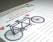 Wedding Guestbook Poster: Tandem Vintage Bicycle, Custom Design, digital or printed, bird and banner