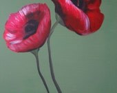 Red Poppies- Contemporary Original Acrylic Painting Print