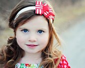Celebration Ribbon Headband in Red Candy Stripe