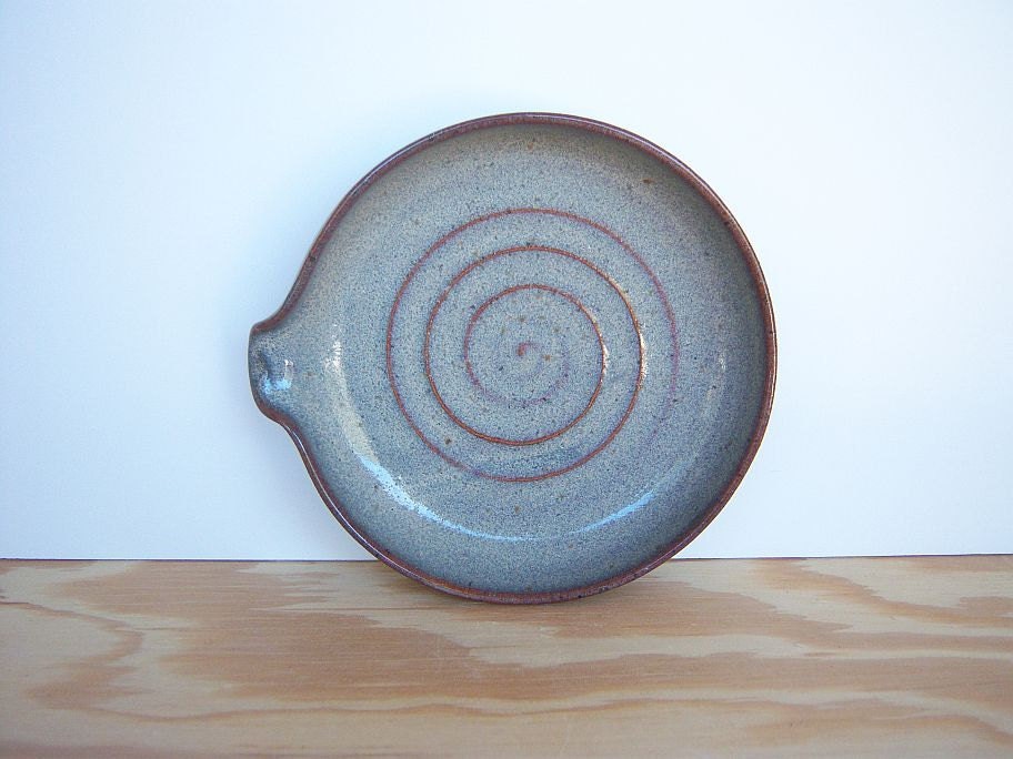 Stoneware Spoon Rest in Fog Glaze