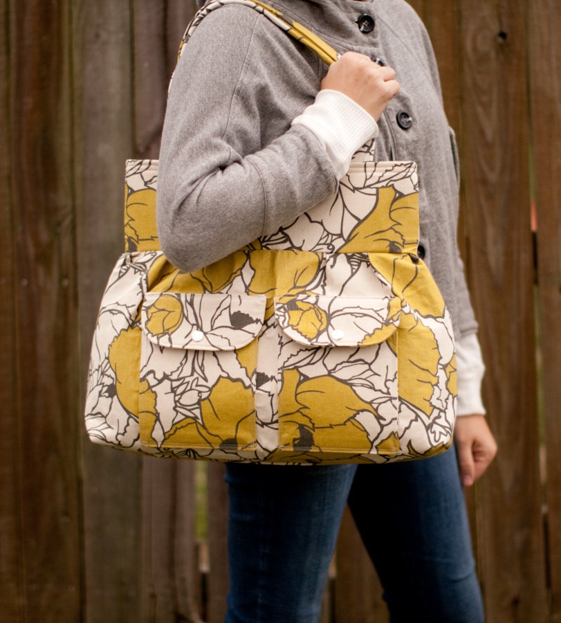 Madisyn Tote Premier Prints Cottage Summerland Citrine/Natural