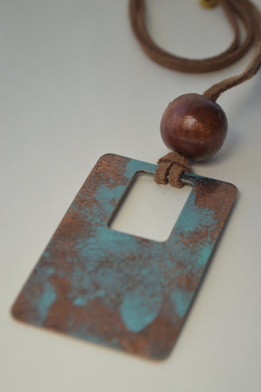 Copper Pendant Bolo Style Necklace