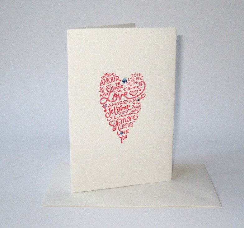 Red love heart card ... a touch of luxury for all your special occasions
