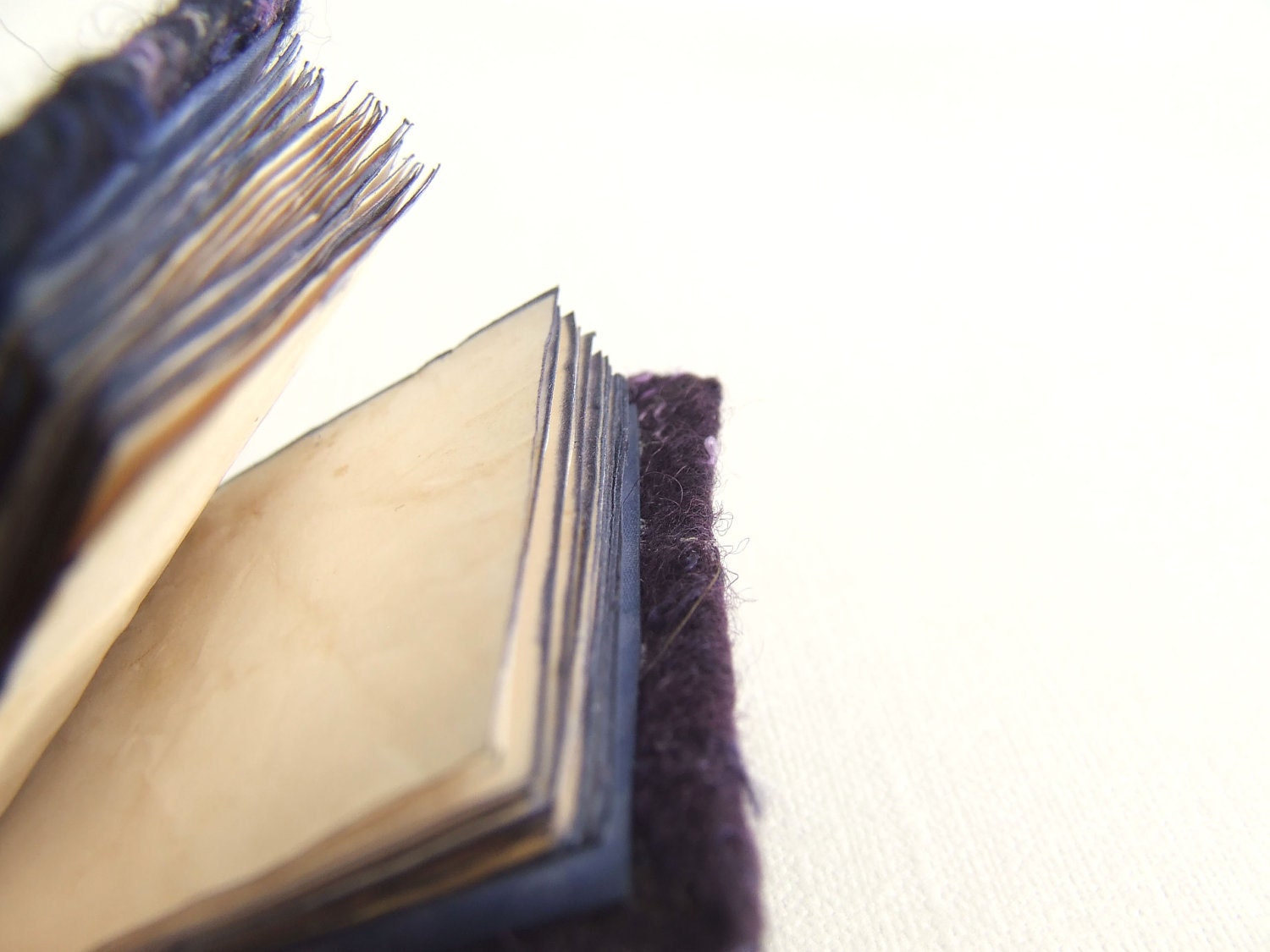 Mini notebook - key chain with heart. father day dad gift unisex felted purple oht heart mini journal, shabby chic paper OOAK
