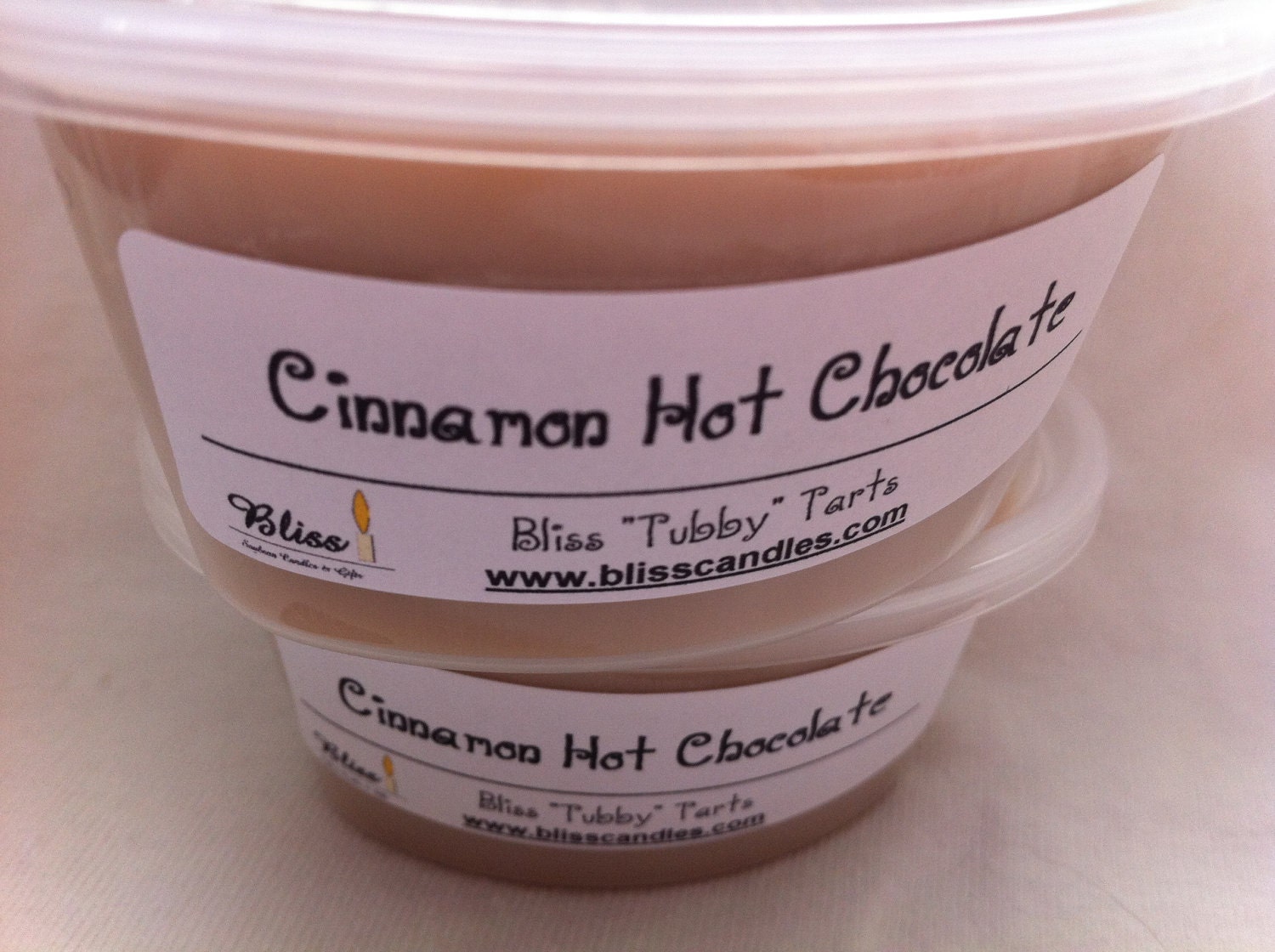 CINNAMON HOT CHOCOLATE - Two 2 oz Bliss Soy Tubby Tarts