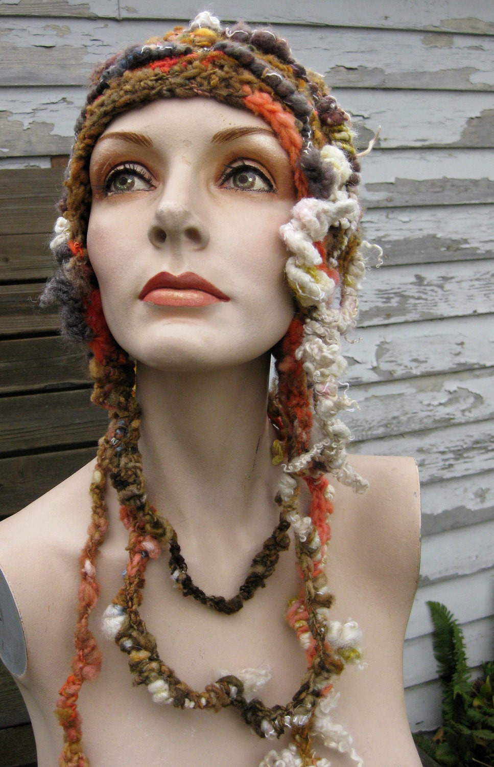 Daphnia- freeform crochet hat OOAK