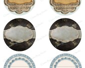Custom Printed - Set of 54 - Round Circle Self-Adhesive  Sticker Labels - 3 1/3 inch for your Empty Ribbon spools - Robin's Egg Blue