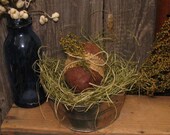 Primitive Early Times Blackened Egg Easter Ornie Bowl Filler OOAK