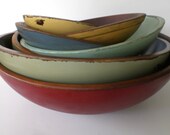 Vintage Wooden Farmhouse Dough Bowl Mint Julep Green Primitive Wood Fruit Display Chopping - redshedvintage Vintage Wooden Farmhouse Dough Bowl Mint Julep Green Primitive Wood Fruit Display Chopping - redshedvintage