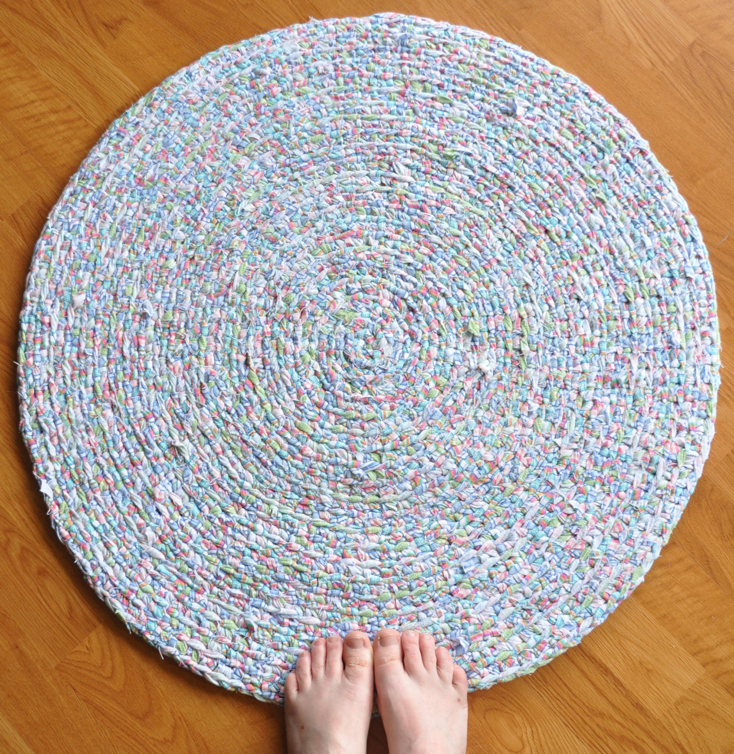 Crochet Area Rag Rug - All Cotton Confetti by EKRA