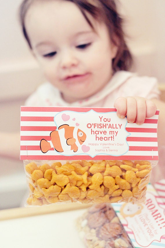 Valentine's Day Treat Bag Tags: oFISHally have my Heart -Printable PDF