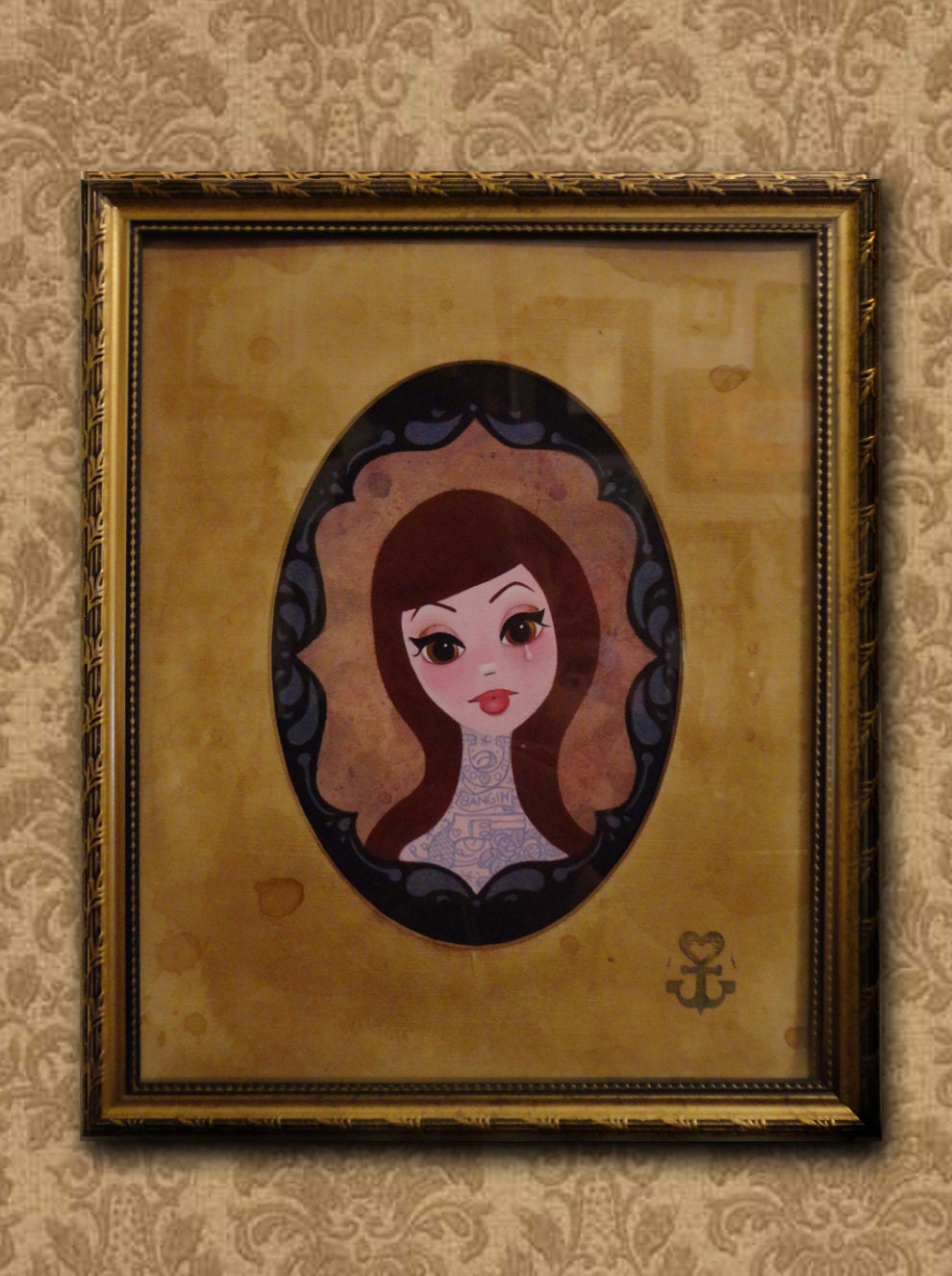 Framed Print BANGIN' by Megan Besmirched -free shipping- big eyed art