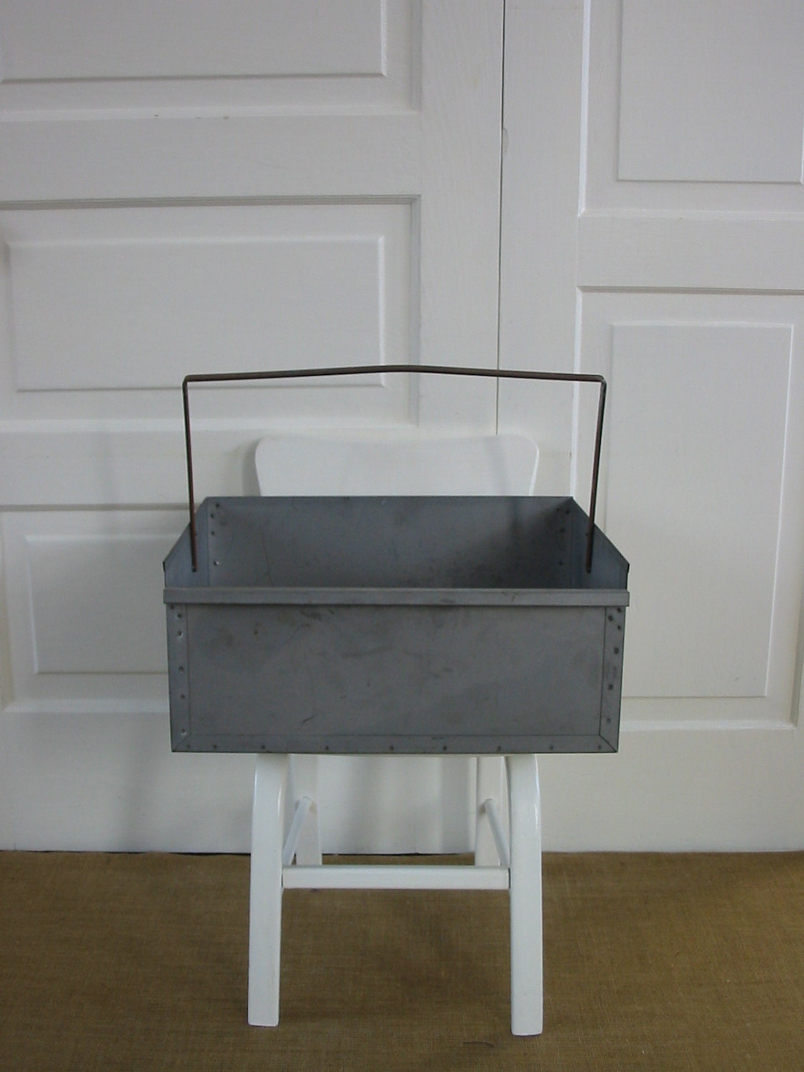 Metal Industrial Box Supplies Storage Container Vintage