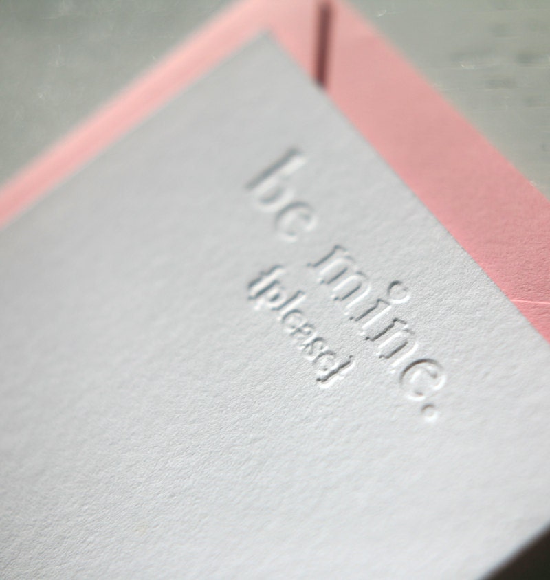Letterpress Valentines Cards - Be Mine Valentine Notes