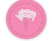 Taffy Petals - 1.5" Round PRINTABLE Return Address Sticky - Vivian Collado Designs