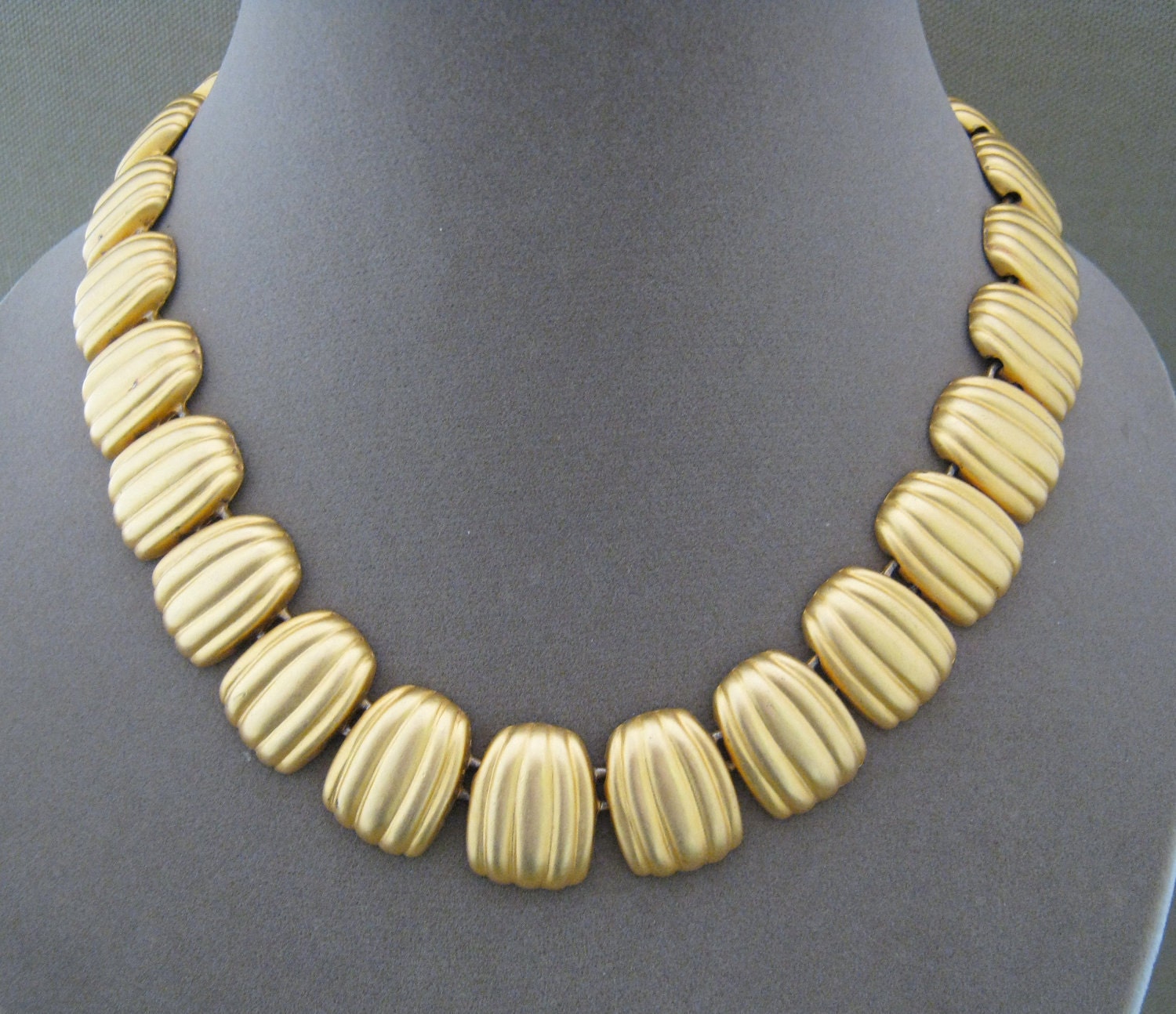 Vintage Satin Finish Gold Plated Casual Necklace