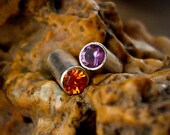 Amethyst and Citrine 4 Gauge Reversible Two-Sided Plugs