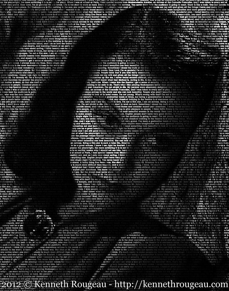 Vivien Leigh - 11x14 Typographical Portrait Fine Art Print