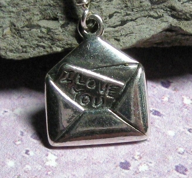 Valentine's Day Love Letter sterling silver charm necklace Hippie Chic Boutique