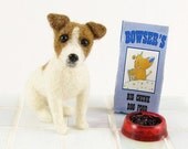 Jack Russell Terrier Sculpture - Needle Felted Dog, Miniature Jack Russell Dog Sculpture -  SALE