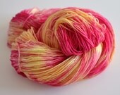 Sock Yarn - Fingering Hand Dyed Yarn - Superwash Falkland Merino / Nylon - 465 yards - Snapdragon in Fucsia and Yellow