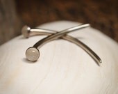 Elegant Moonstone 12 / 10 / 8 / 6 Gauge Sterling Silver Talon Dangle Earrings