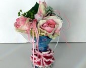 Shabby Chic Mini Rose Bouquet and Vase