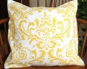 Pillow Cover Slipcover Traditional Yellow White Washable 18 Inch