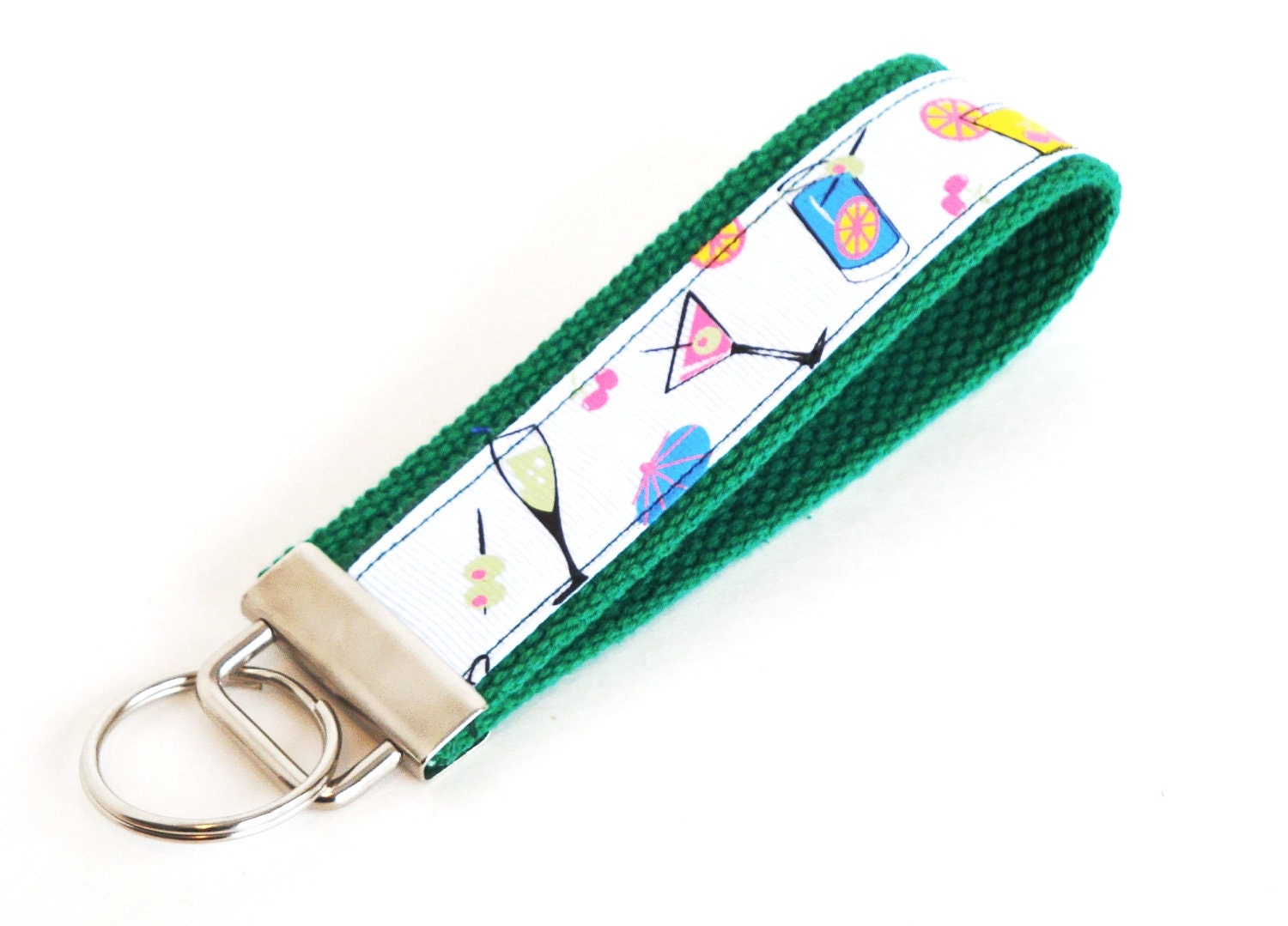 Key Fob - Cocktail Time Key Wristlet - Key Chain - Wristlet Key Fob