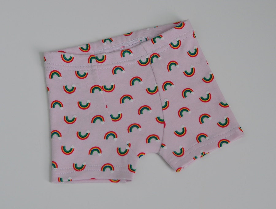 Rainbows on Pink boxer briefs,  size 18 months / 2T