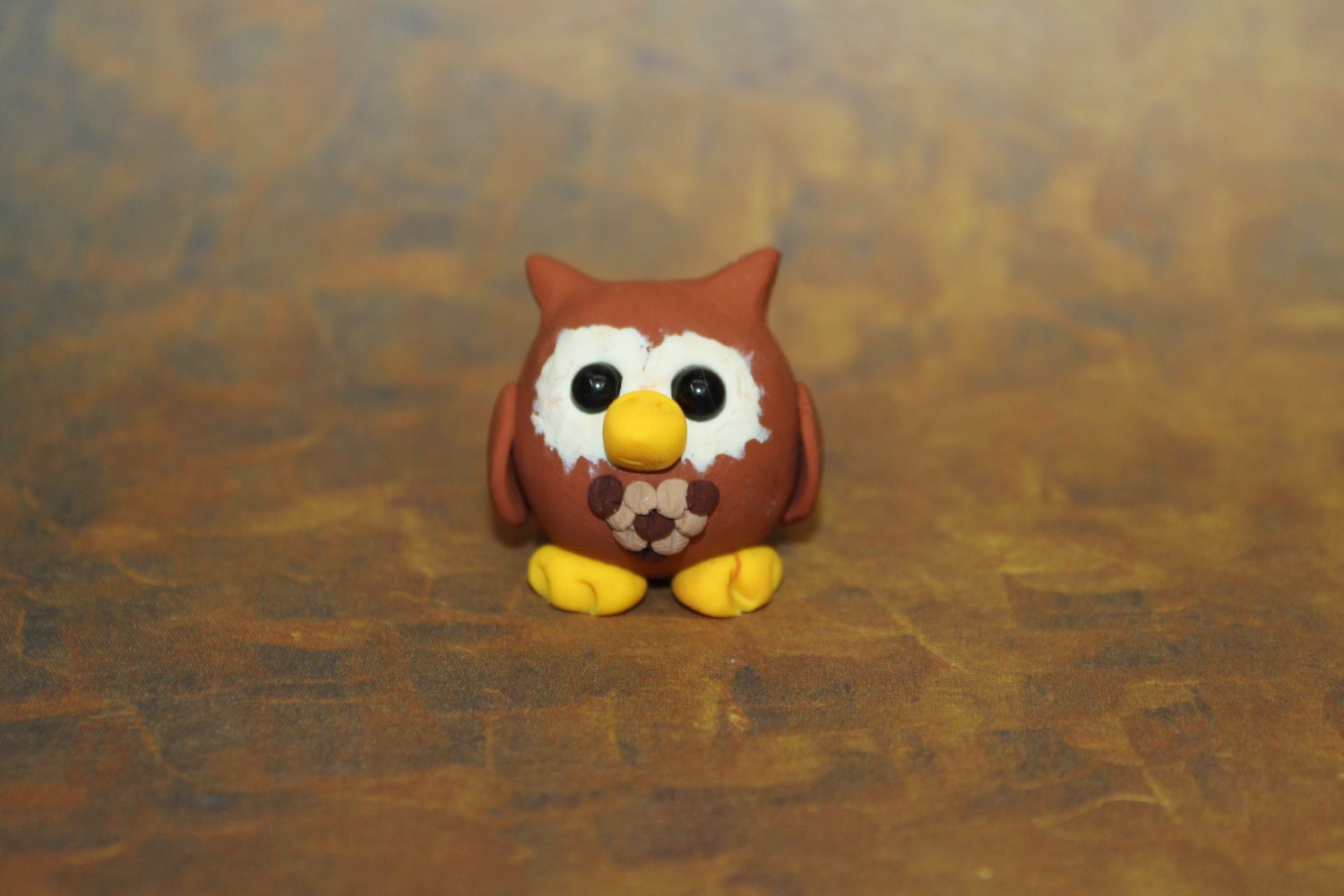 Miniature Clay Owl Sculpture