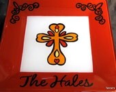 Hand-Painted and Personalized Cross Plate by Tanner's Touch