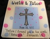 Hand-Painted, Personalized Plate for twins