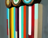 Colorful Reclaimed Wood  Art For A Valentines Present or Fifth Anniversary Gift for Him or Her