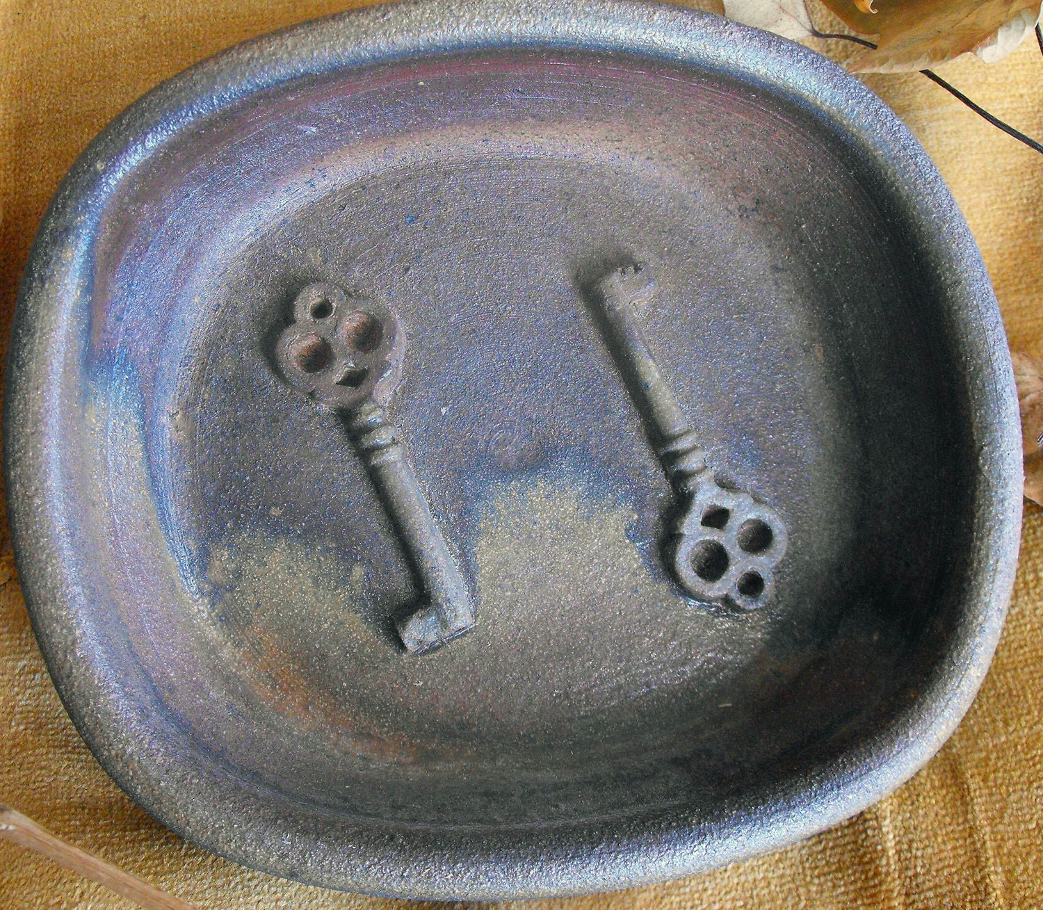 Skeleton Key woodfired pottery dish