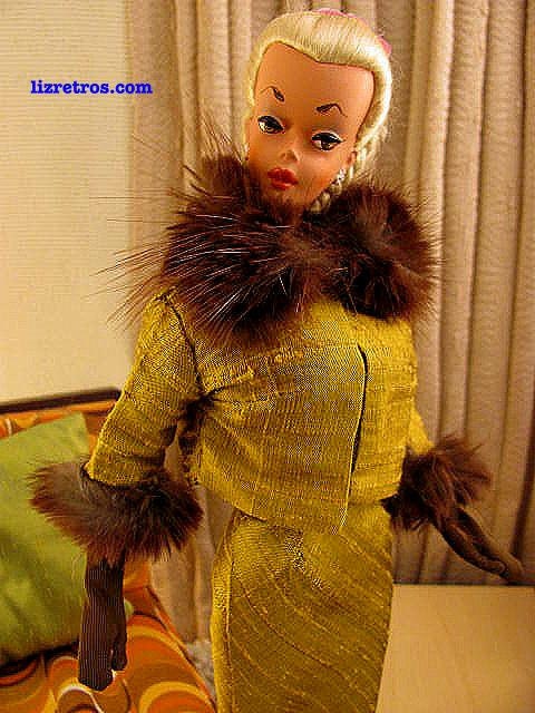 Gold Silk Suit for Lalka and other 11-in. Fashion Dolls By RETROS