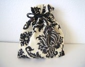 Mini Bag/Drawstring Pouch/Joel Dewberry - Aviary 2 - Damask in Cavern
