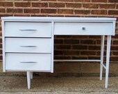 Mid Century Desk In Pure White