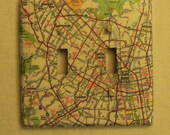 Map covered double light switch plate, San Francisco Bay Area (South)