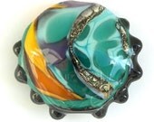 Eclipse - Handmade Lampwork Focal Bead , Organic Style, by Sarah Hornik