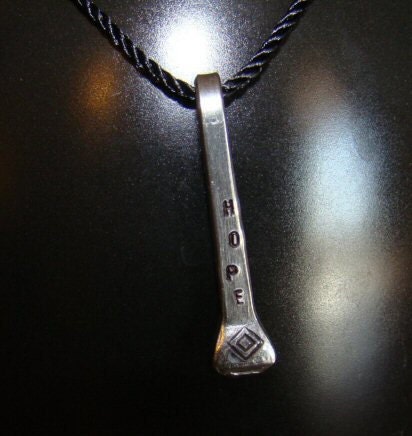 Wholesale 50 Stamped Metal Horseshoe / Horse Shoe Nail Pendants w Rayon Cord Necklace