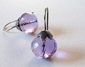 Amethyst Morning Glory Pod Earrings Sterling Silver