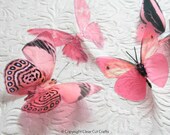 6 x Special Candy Pink 3D Butterflies great for Weddings, Crafts