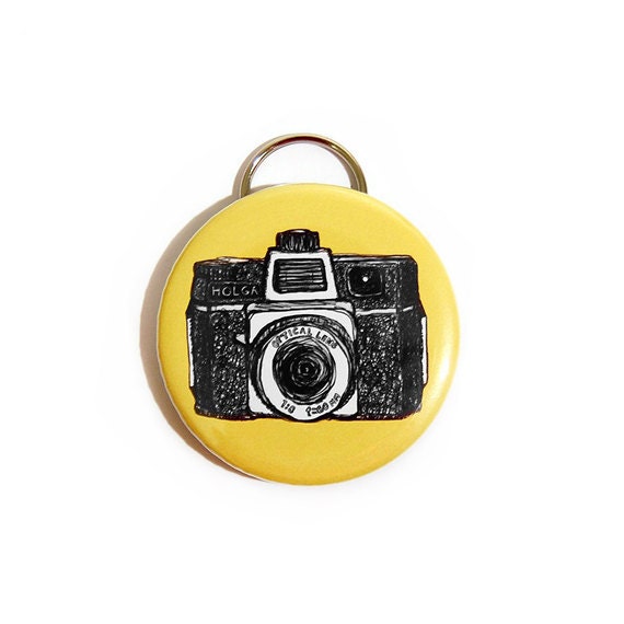 HOLGA Camera Bottle Opener Keychain - Yellow