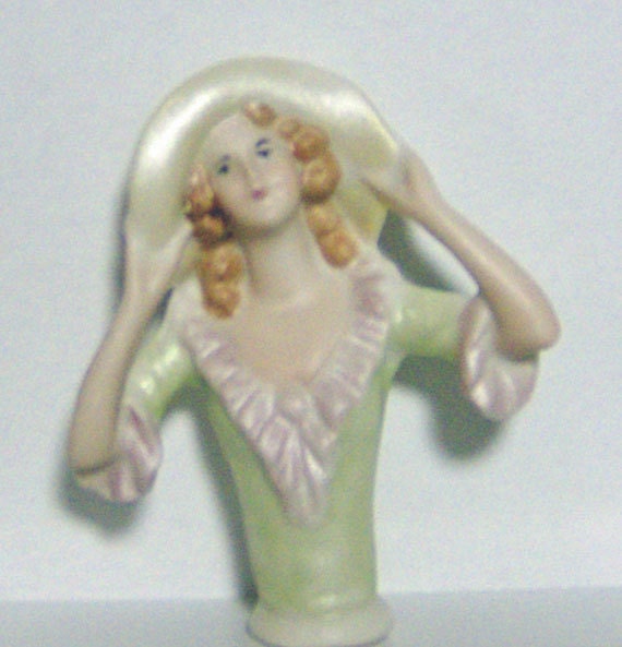 Porcelain half doll ... Southern Belle