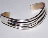 Chic Vintage, Mexican Sterling Silver, Chevron Cuff Bracelet, 20 grams