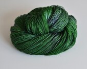 Sock Yarn - Fingering Hand Dyed Yarn - Superwash Falkland Merino / Nylon - 465 yards - Poisonwood in Forest Green and Charcoal Gray