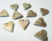 Black Magic Metal Textured Polymer Clay Heart Beads